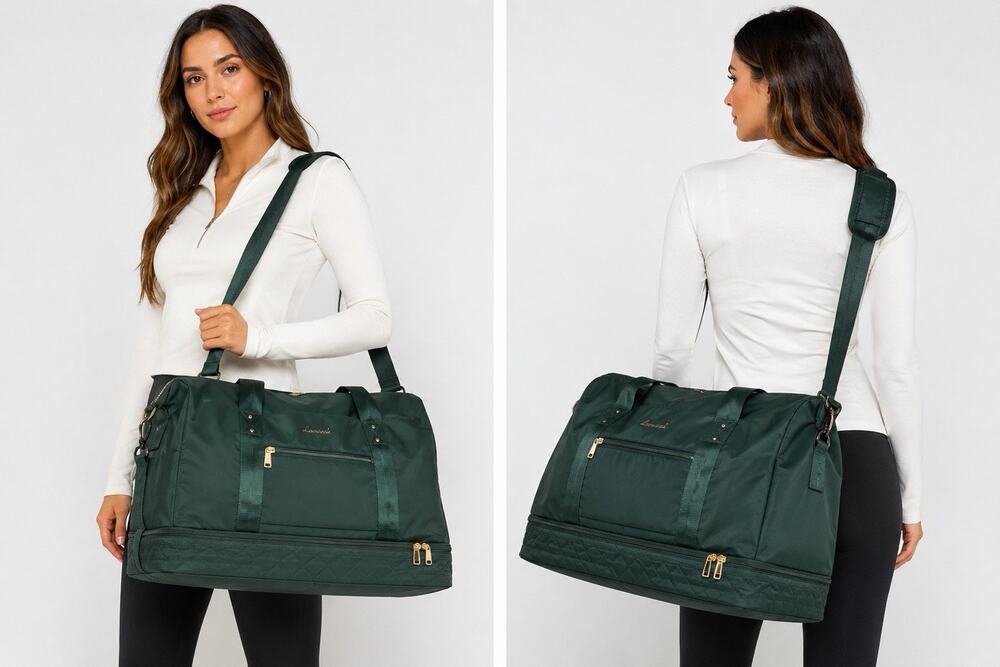 LOVEVOOK Travel Duffle Bag Weekender Women’s with Shoe Compartment Carry On